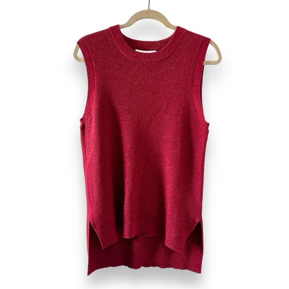 MICHAEL Michael Kors Red Metallic Knit Sleeveless Sweater Womens Size Medium NWT - Picture 4 of 17